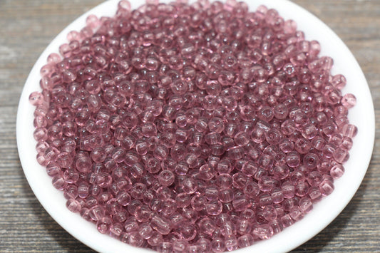 Transparent Glass Seed Beads, 4mm 6/0 Glass Round Seed Beads, Trans Seed Beads, Rocailles Beads, Beading Supplies #2272
