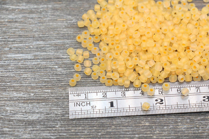 GLOW Matte Glass Beads, 4mm 6/0 Glass Beads, Glow in Dark Frosted Orange Seed Beads, Rocailles Beads, Beading Supplies #2309
