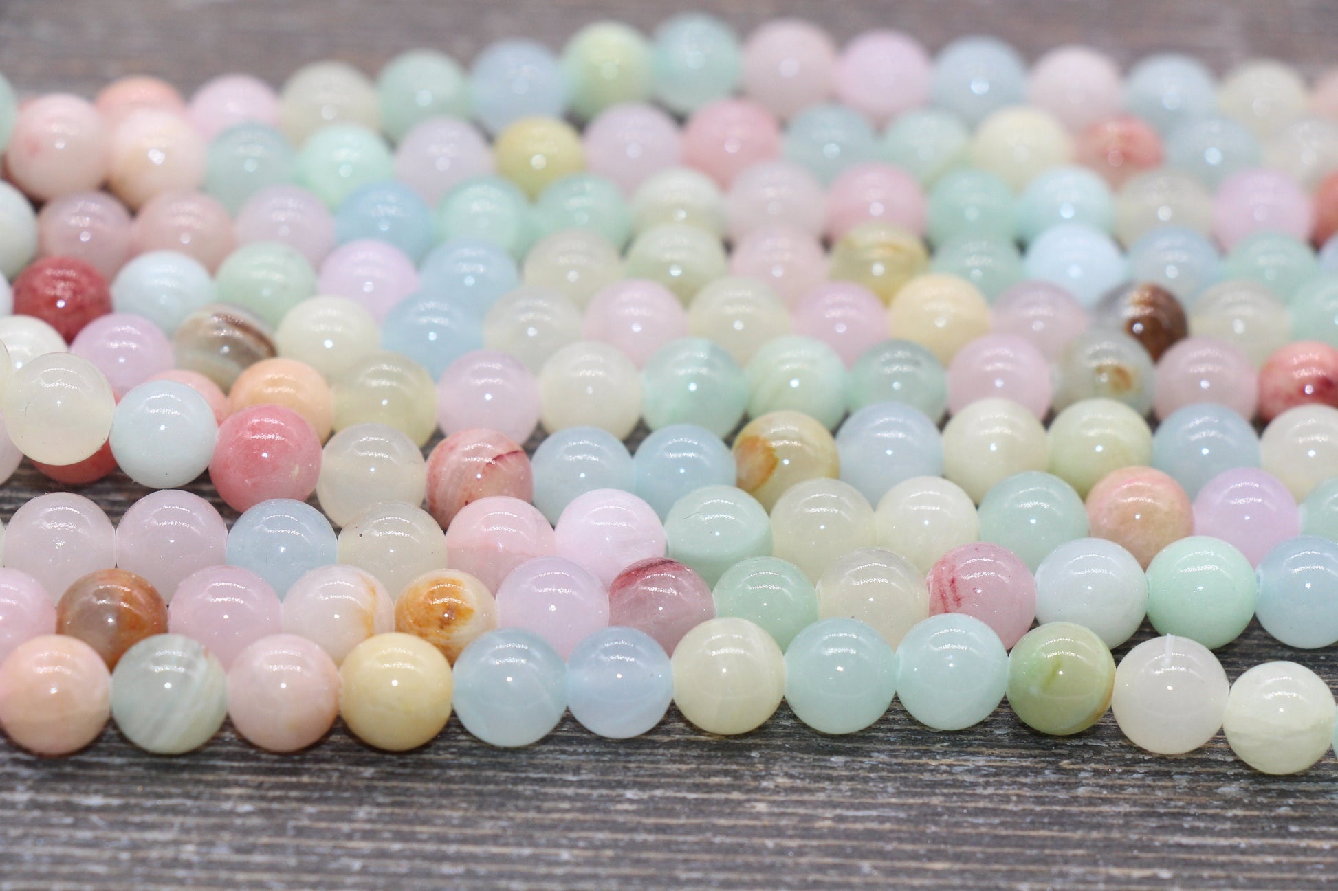 Multicolor Jade Beads, Rainbow Jade Smooth Gemstone Round Loose Beads, Sizes 4mm 6mm 8mm 10mm 12mm, #242
