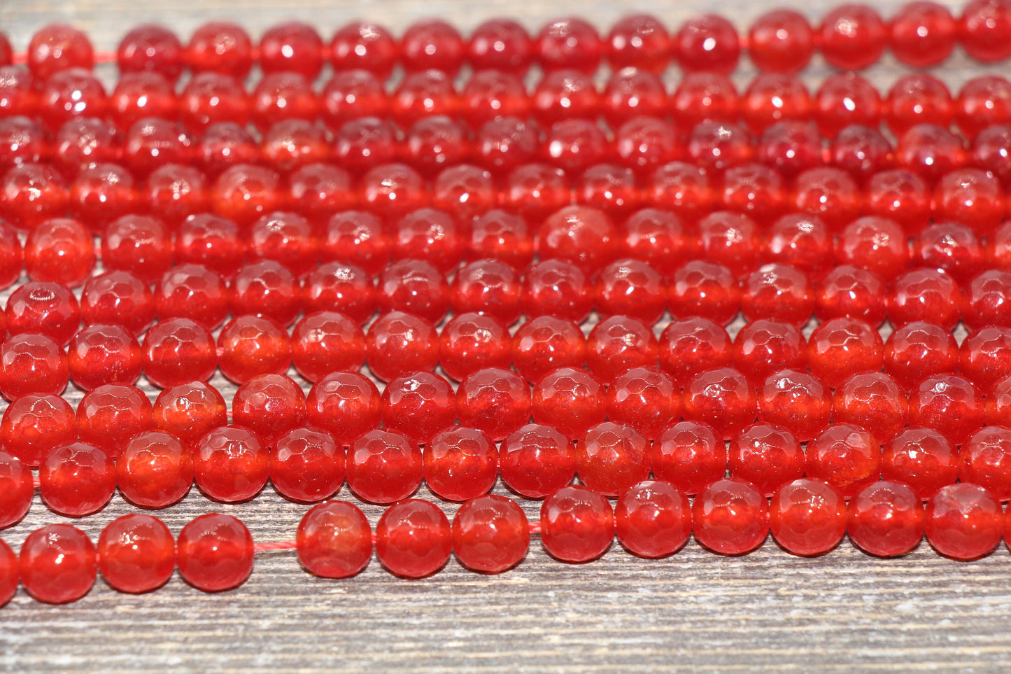 Faceted Red Jade Beads, Faceted Gemstone Round Loose Beads, Red Gemstone Jade Beads, Size 6mm 8mm 10mm #245
