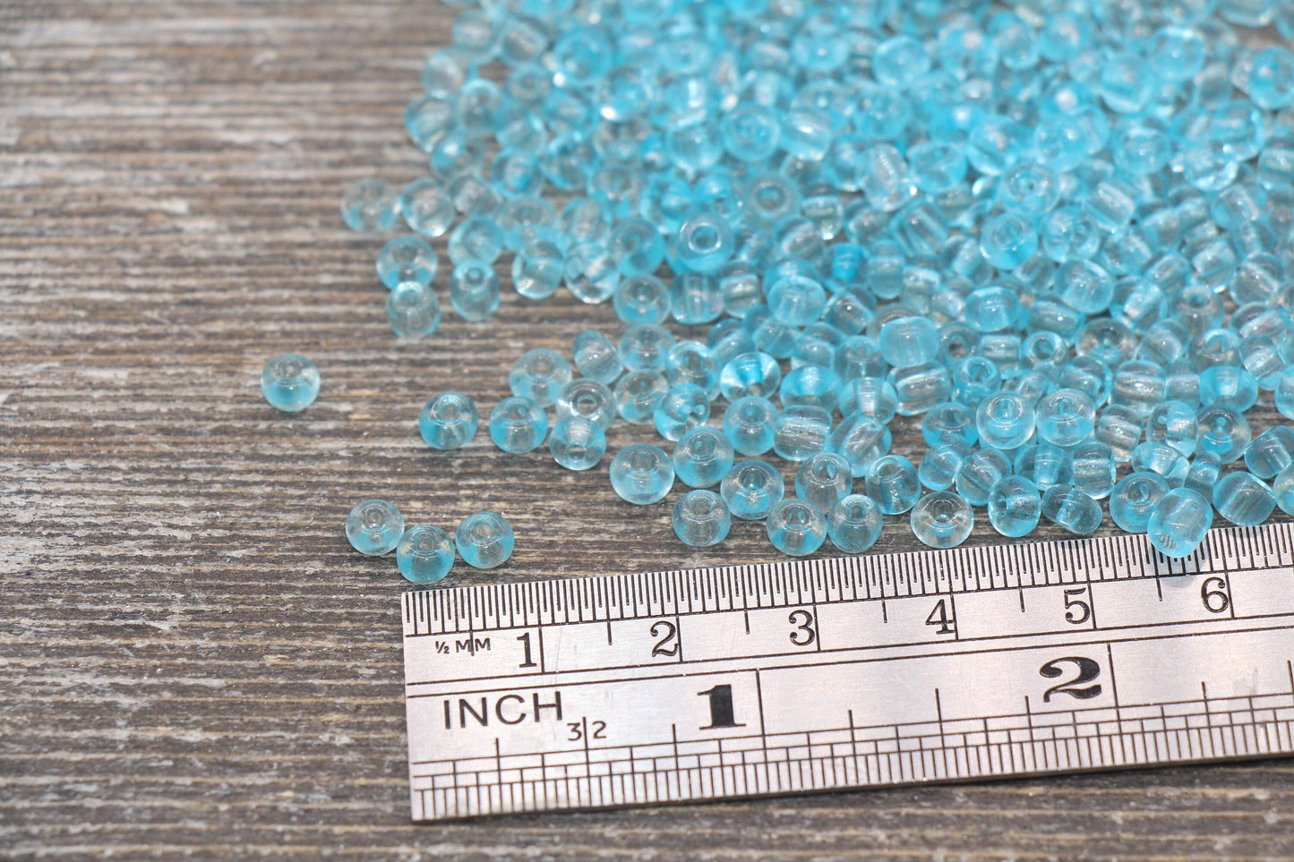 Transparent Glass Seed Beads, 4mm 6/0 Glass Round Seed Beads, Blue Trans Seed Beads, Rocailles Beads, Beading Supplies #2333