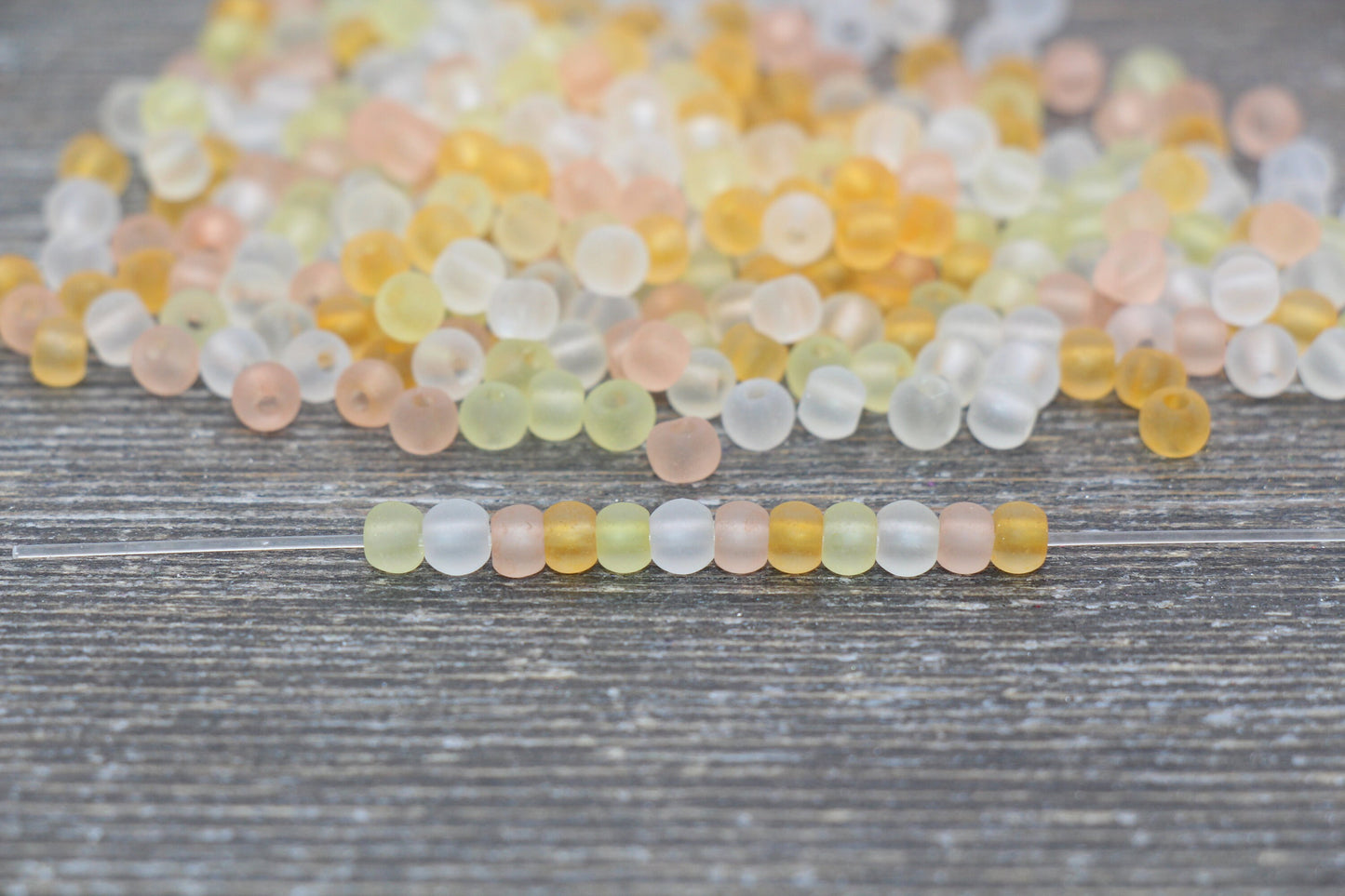 Matte Translucent Glass Beads, 4mm 6/0 Glass Round Beads, Frosted Multicolor Seed Beads, Rocailles Beads, Beading Supplies #2286