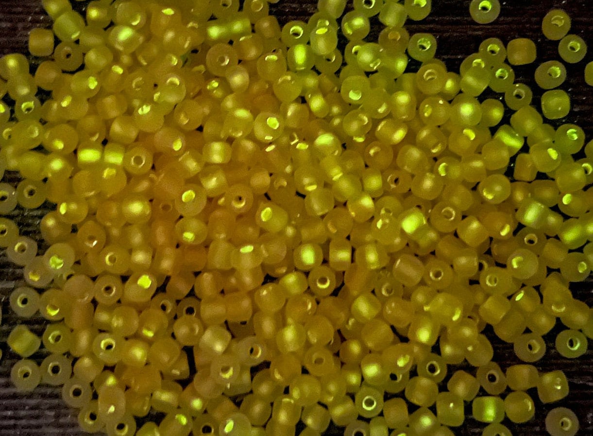 GLOW Matte Glass Beads, 4mm 6/0 Glass Beads, Glow in Dark Frosted Orange Seed Beads, Rocailles Beads, Beading Supplies #2309