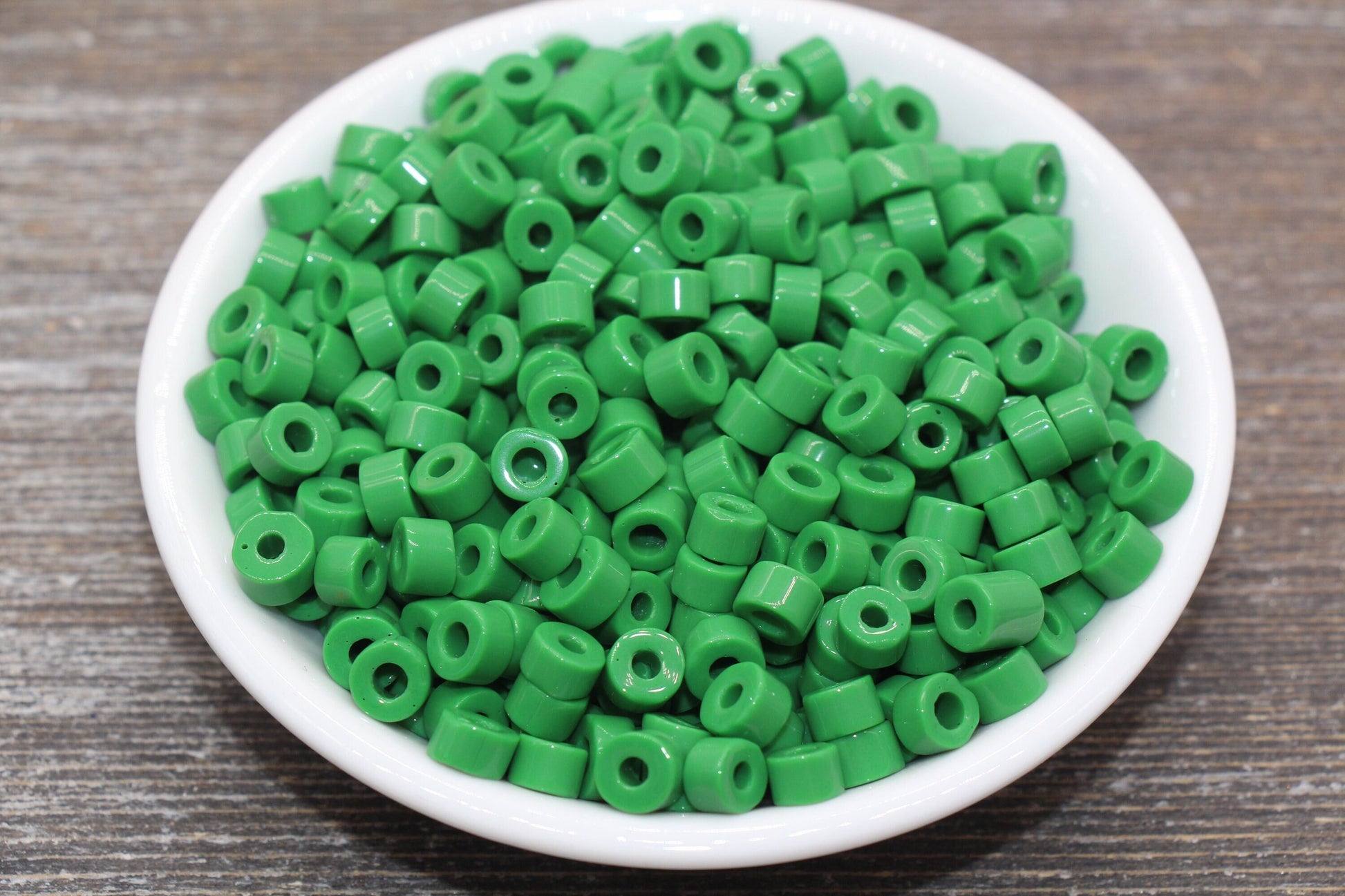 7mm Glass Seed Beads, Green Glass Beads, Slider Glass Beads, Roller Beads, Bead for Bracelet, Beading Supplies #2352