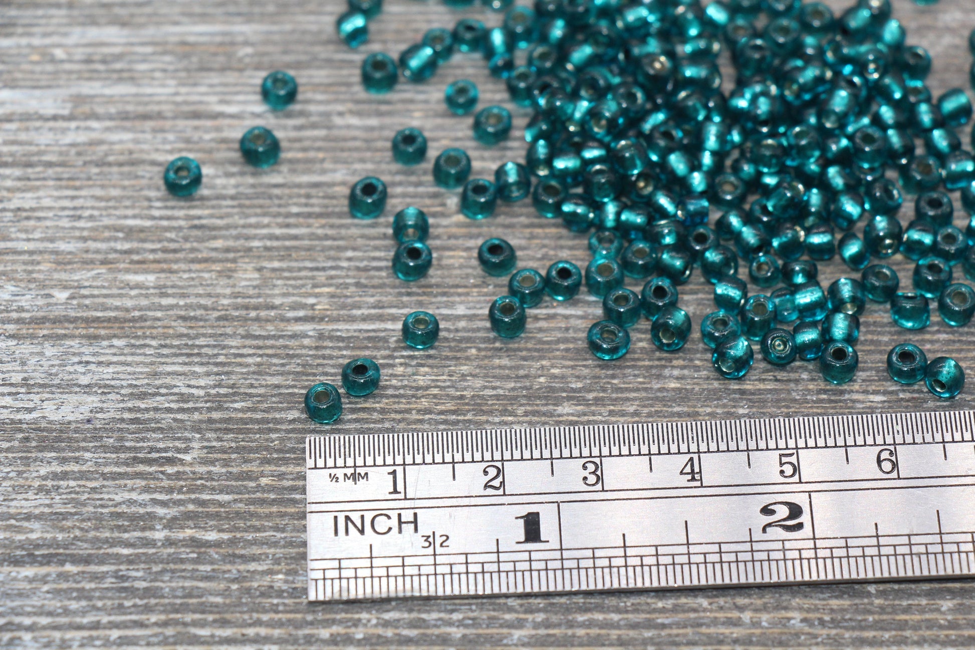Transparent Glass Beads with Silver Lined, 4mm 6/0 Glass Round Beads, Teal Trans Seed Beads, Rocailles Beads, Beading Supplies #1132