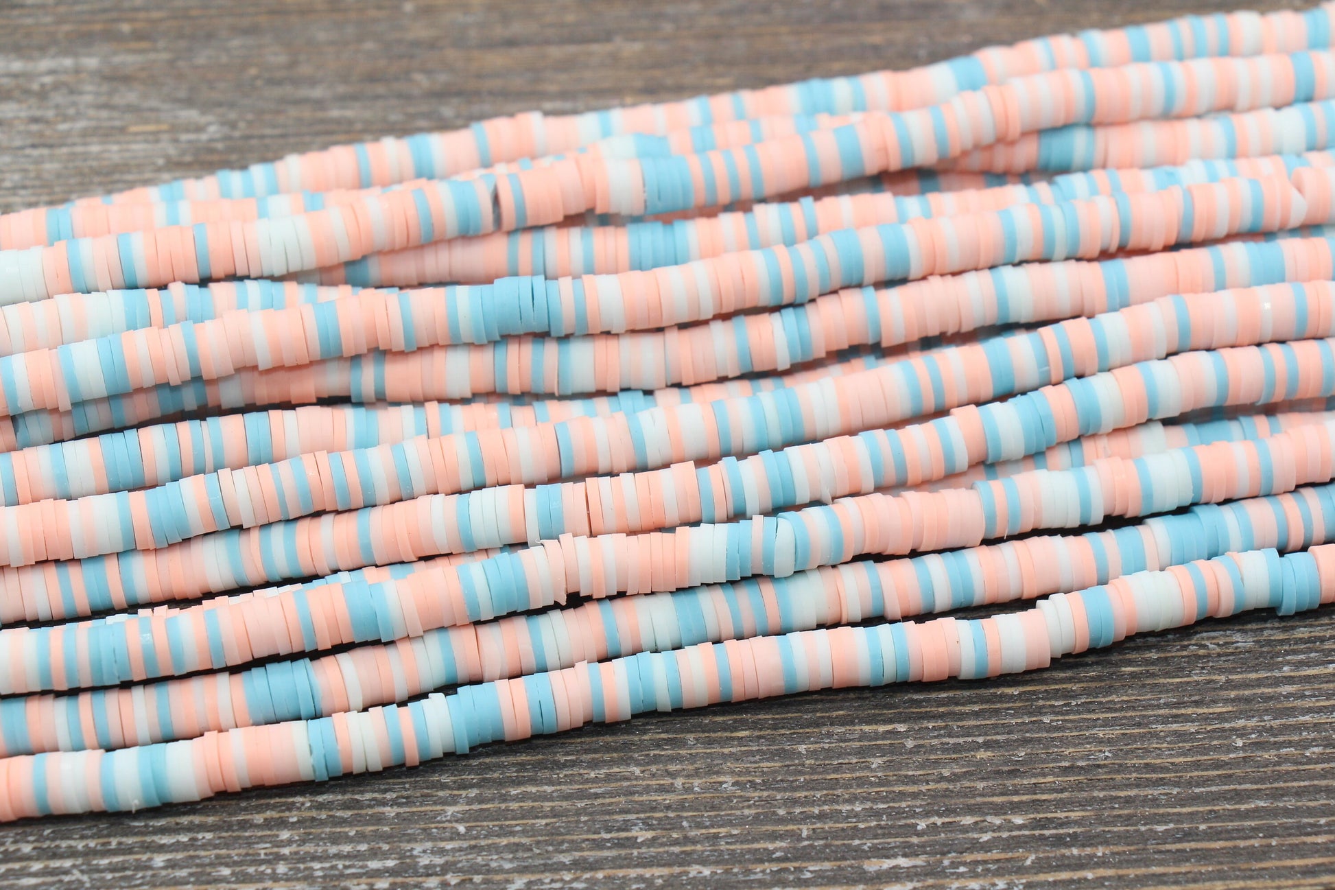 6mm Multicolored Polymer Clay Disc Beads, Mixed Color Heishi Beads, African Disc Beads, Vinyl Heishi, 16 inch Strand #91
