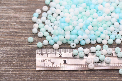 Glass Seed Beads, 4mm 6/0 Glass Round Seed Beads, Pastel Mix Opaque Seed Beads, Rocailles Beads, Beading Supplies #2327
