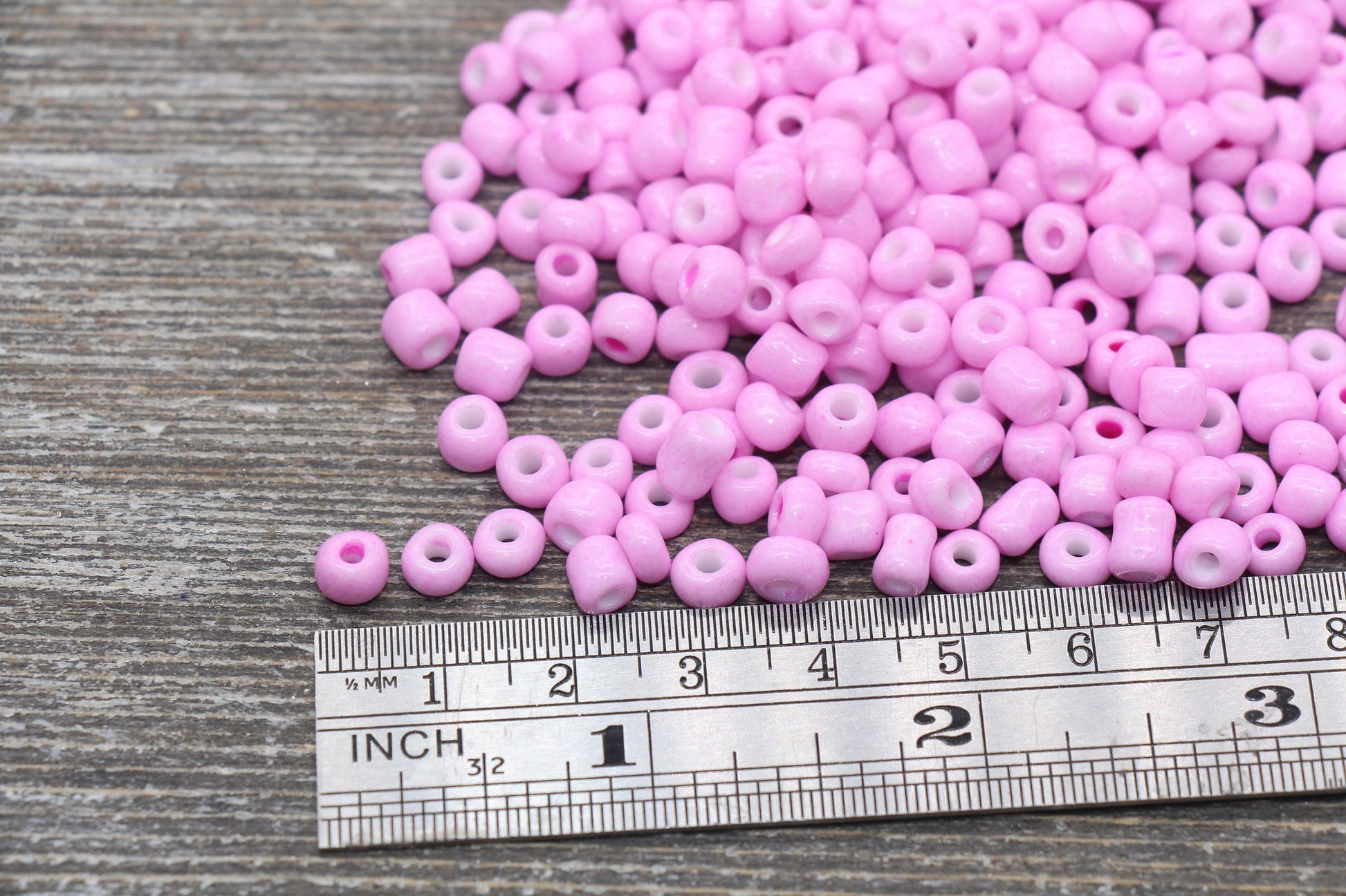 5mm Pink Glass Seed Beads, 3/0 Red Opaque Seed Beads, Rocailles Beads, Bead Bracelet, Beading Supplies #1037