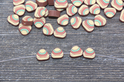 Hamburger Polymer Clay Beads, Kawaii Hamburger Beads, Fimo Cane Beads, Jewelry Beads, Beads for Bracelet #153