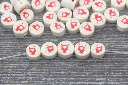 Christmas Stocking Polymer Clay Beads, Christmas Socks Fimo Cane Beads #160