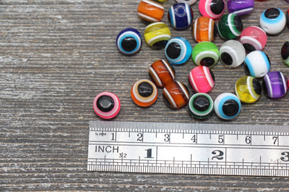 10mm Eyeball Beads, Multicolor Evil Eye Beads, Chunky Round Evil Eye Beads, Turkish Eye Beads, Greek Eye Beads, Acrylic Eyeball Beads #2391