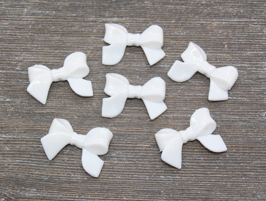White Bow Beads, Acrylic Bow Beads, Vertical Hole Bow Beads, Chunky Bubblegum Beads, Jewelry Beads #2644