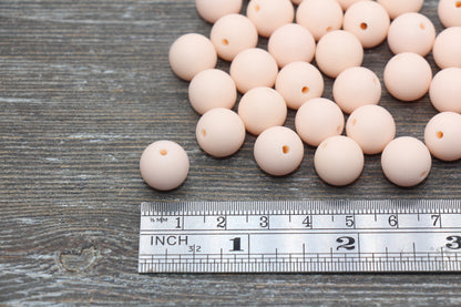 12mm Matte Light Peach Round Beads, Frosted Acrylic Round Gumball Beads, Bubblegum Beads, Chunky Beads, Plastic Round Bead #2561