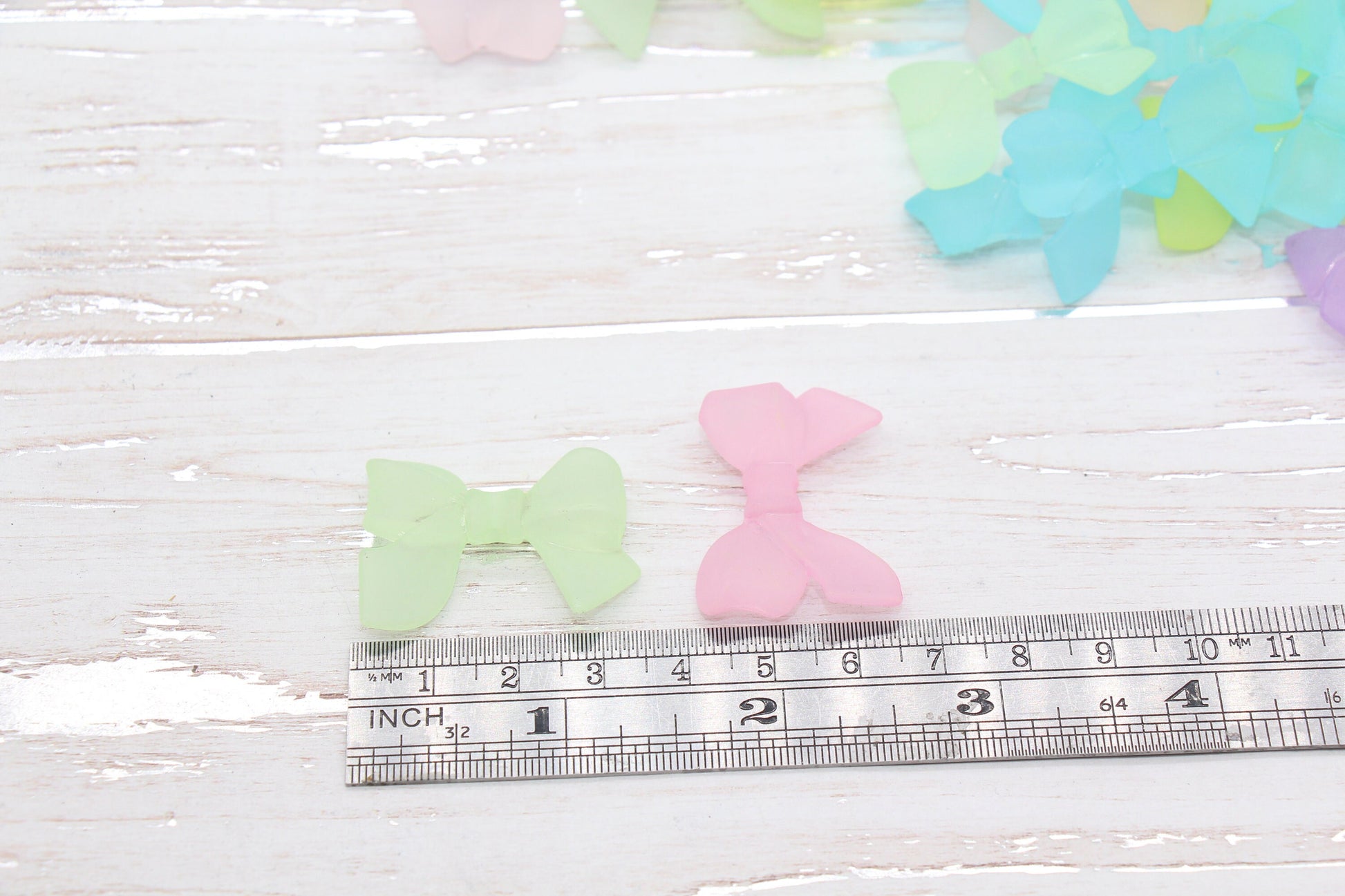 Frosted Bow Beads, Matte Mix Bow Beads, Large Bow Beads, Vertical Hole Bow Beads, Jewelry Beads #2640