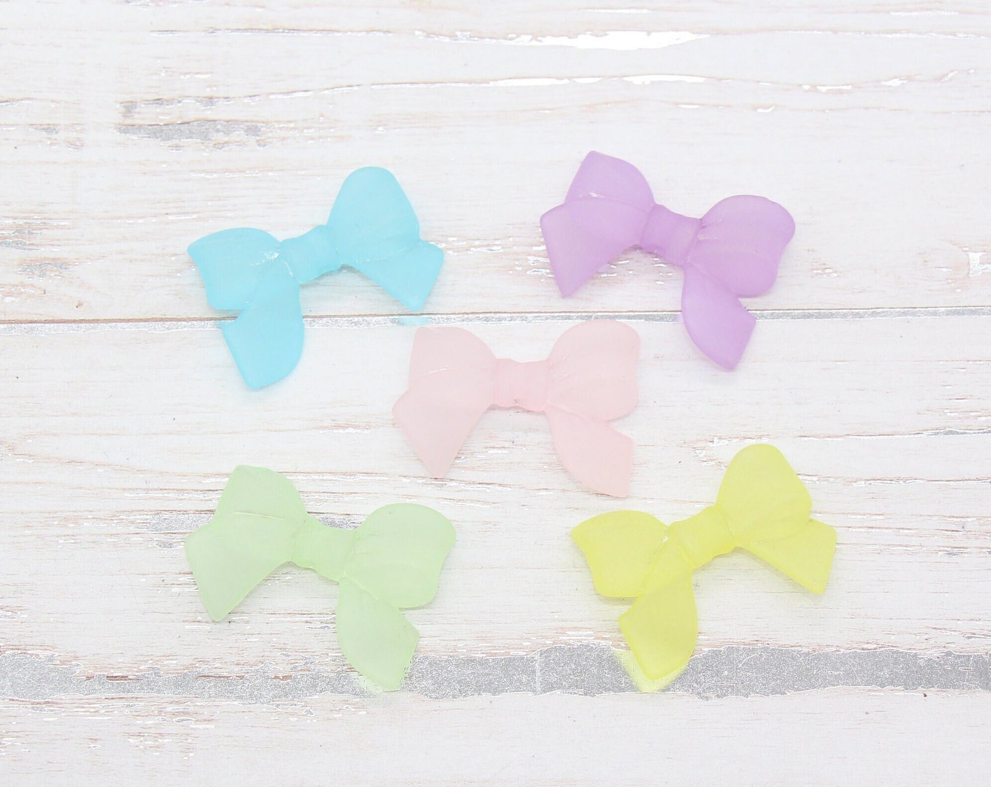 Frosted Bow Beads, Matte Mix Bow Beads, Large Bow Beads, Vertical Hole Bow Beads, Jewelry Beads #2640