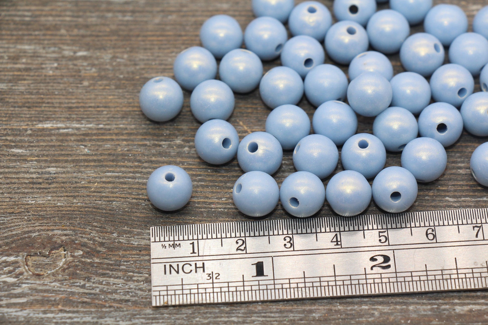 10mm Blue Shimmer Gumball Beads, Round Acrylic Loose Beads, Bubblegum Beads, Chunky Beads, Gumball Beads, Smooth Plastic Beads #1584