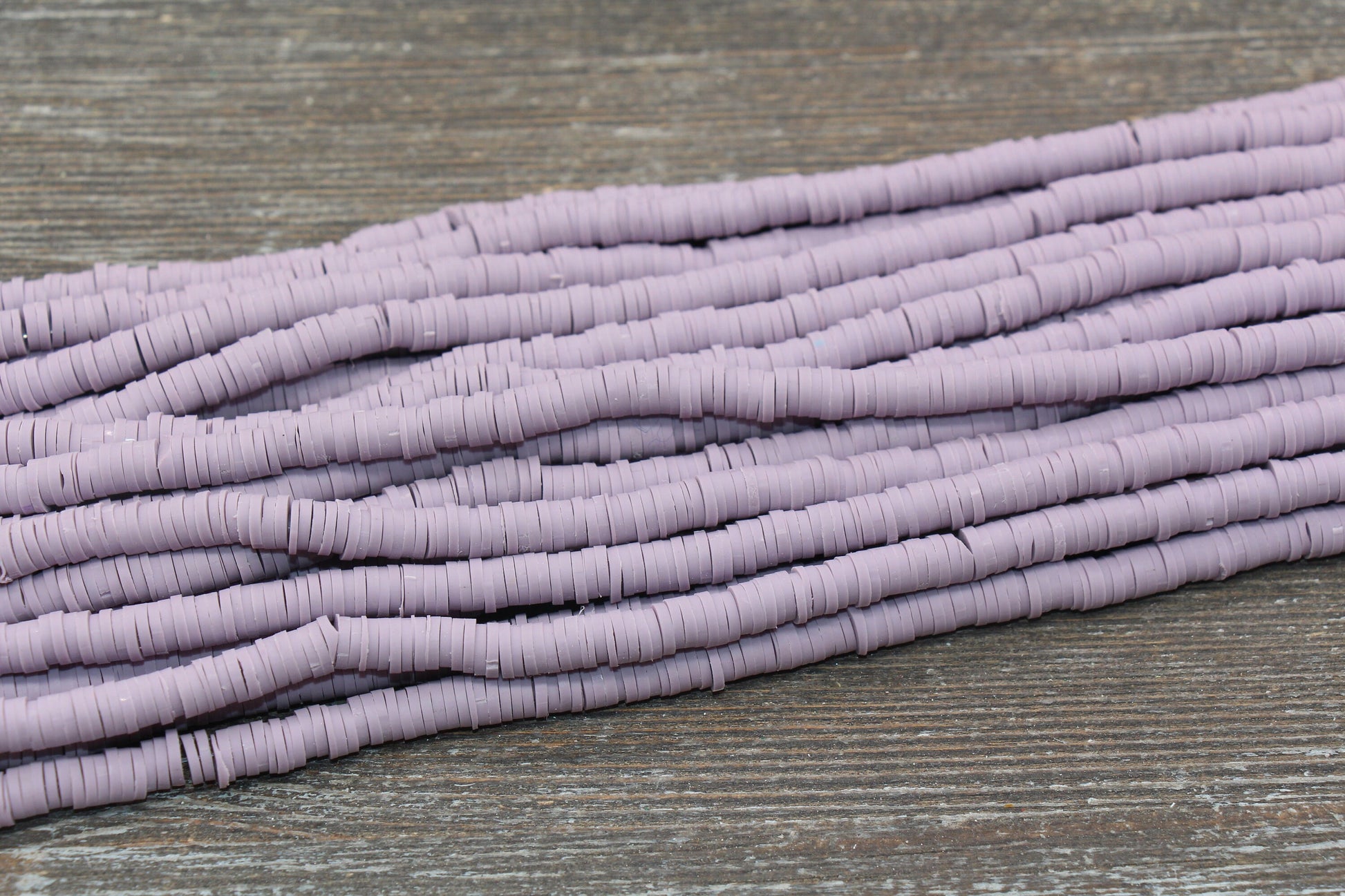 6mm Dusty Lilac Heishi Beads, Polymer Clay Disc Beads, African Disc Beads, Vinyl Heishi, 16 inch Strand #286