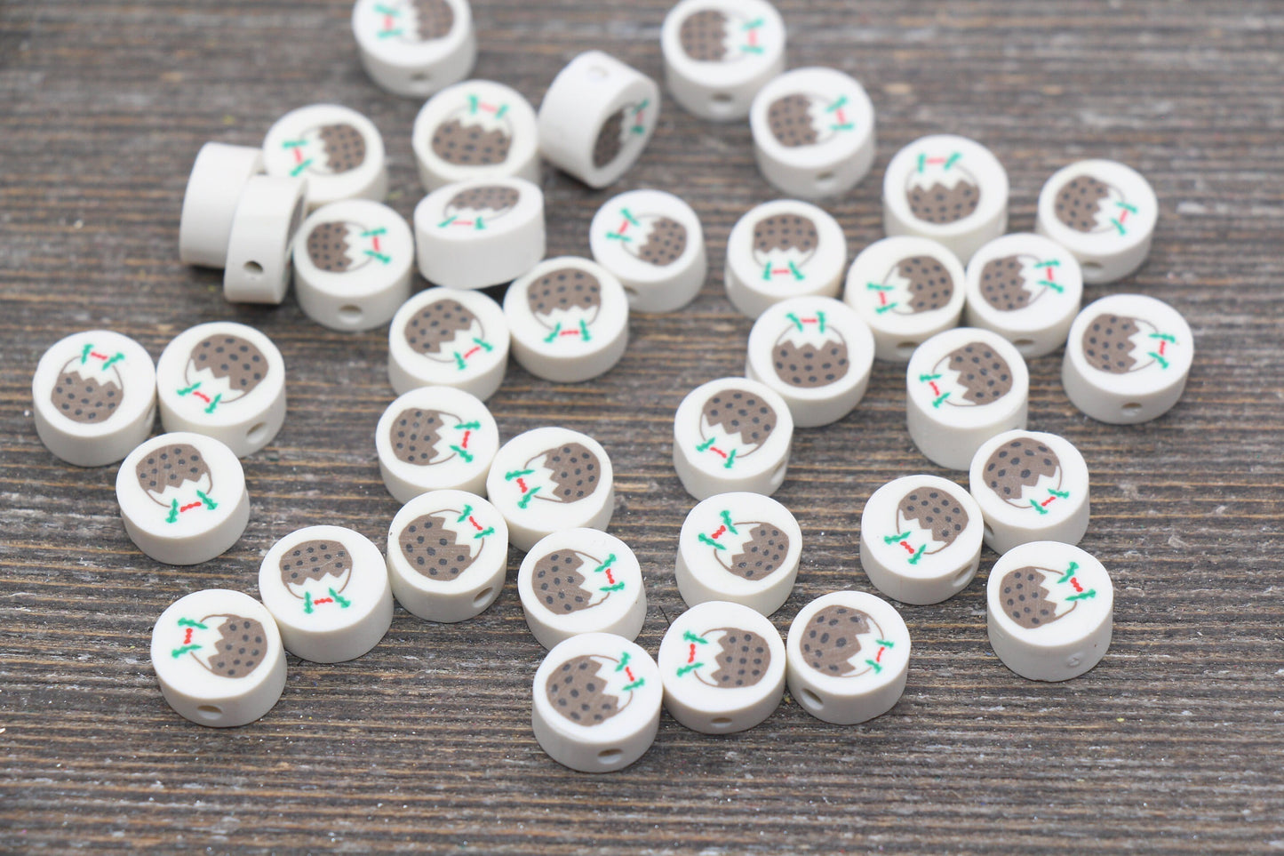 Coconut Polymer Clay Beads, Kawaii Coconut Clay Beads, Jewelry Beads, Bead for Bracelet #226