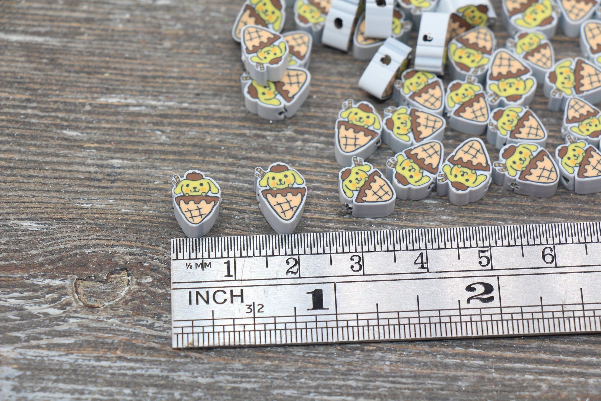 Kawaii Ice Cream Cone Clay Beads, Sweet Food Polymer Clay Beads, Fimo Cane Beads, Jewelry Beads, Beads for Bracelet #203