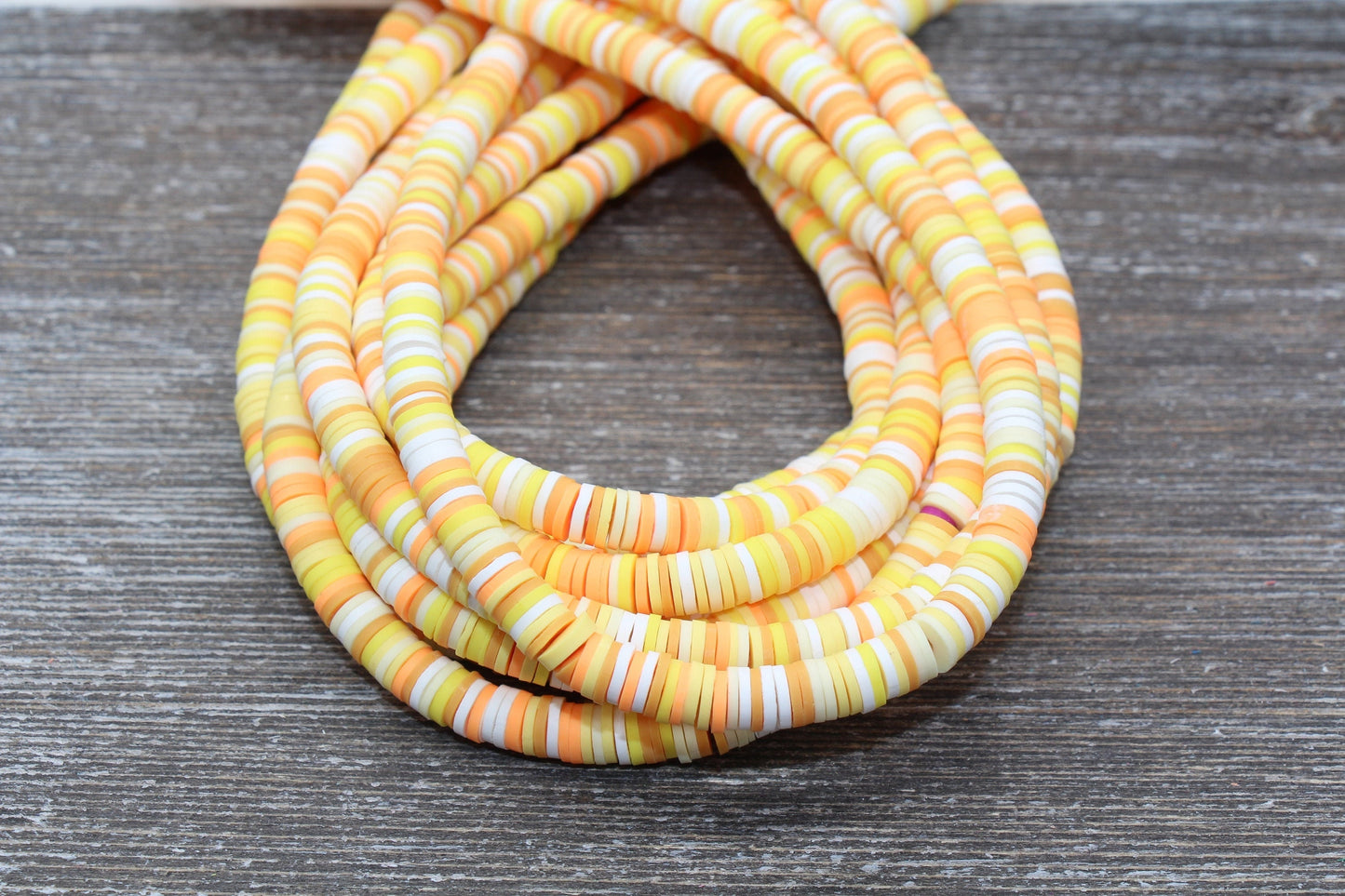 6mm Multicolored Polymer Clay Disc Beads, Mixed Color Heishi Beads, African Disc Beads, Vinyl Heishi, 16 inch Strand #433