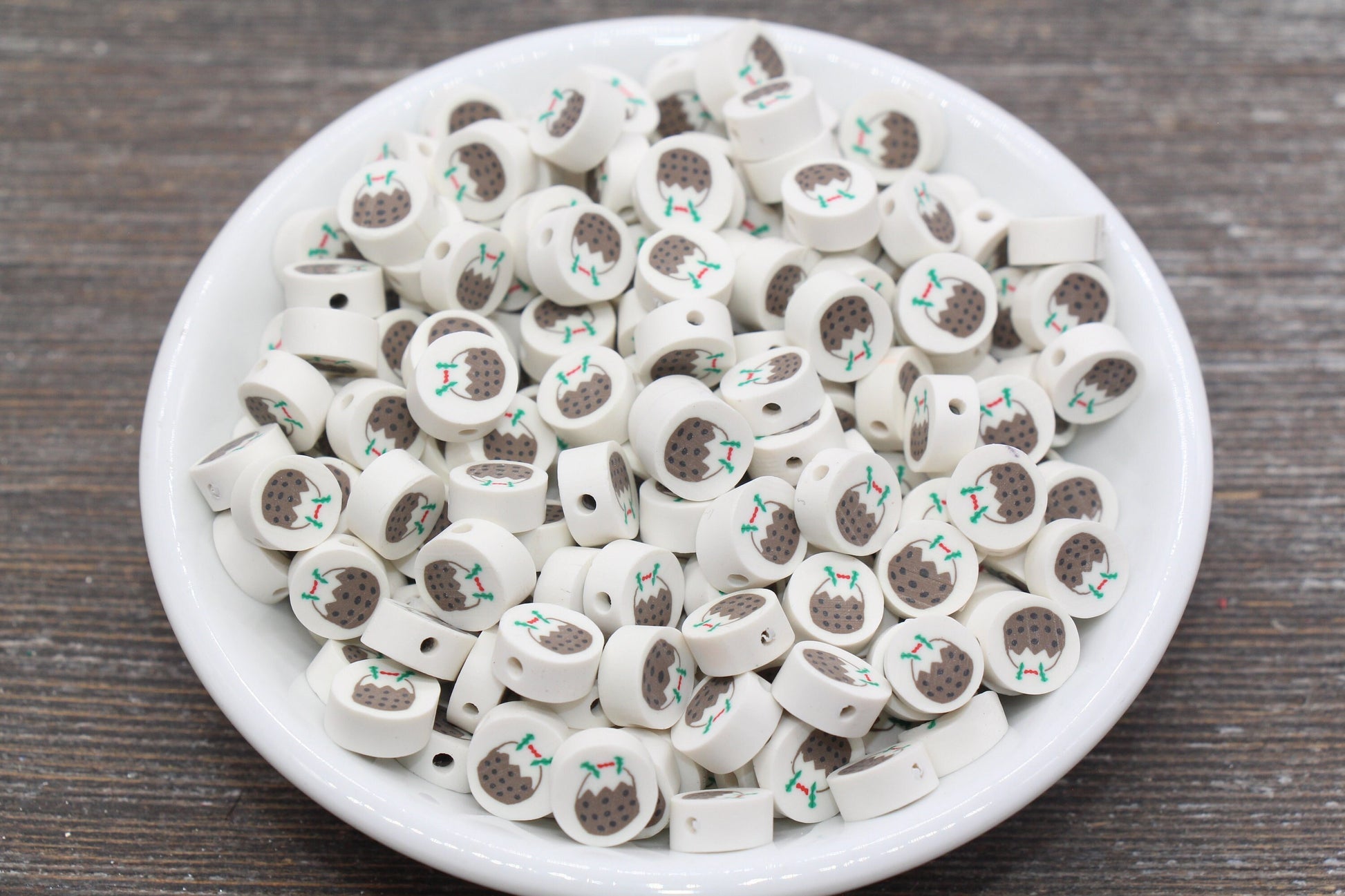 Coconut Polymer Clay Beads, Kawaii Coconut Clay Beads, Jewelry Beads, Bead for Bracelet #226