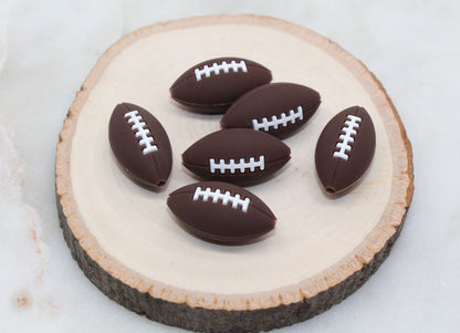 Football Silicone Beads, Sports Print Silicone Beads, Soft Sports Ball Beads, Chunky Beads, Silicone Beads #242
