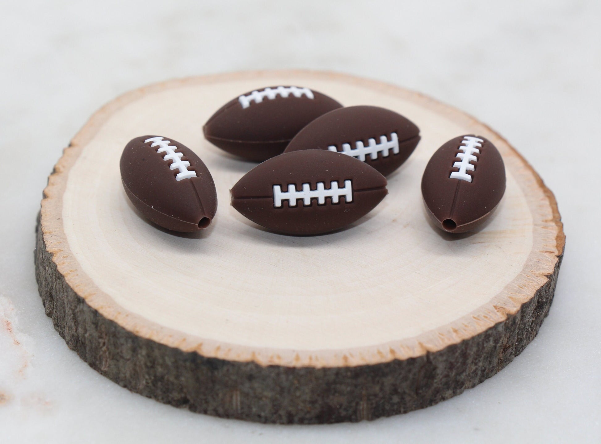 Football Silicone Beads, Sports Print Silicone Beads, Soft Sports Ball Beads, Chunky Beads, Silicone Beads #242