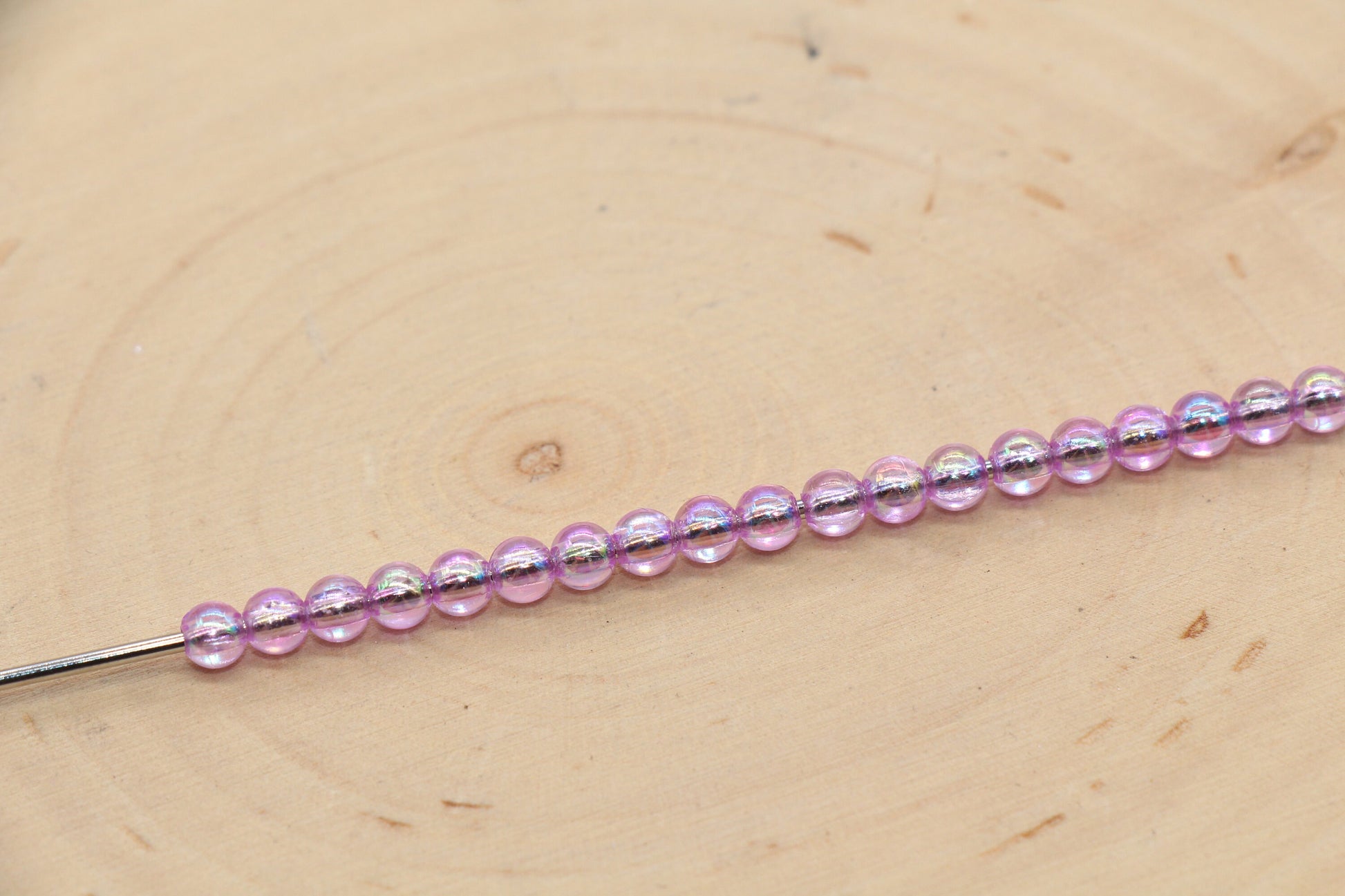 4mm Lavender AB Round Beads, Iridescent Acrylic Gumball Beads, Transparent Round Spacer Beads, Bubblegum Beads, Plastic Round Bead #1272