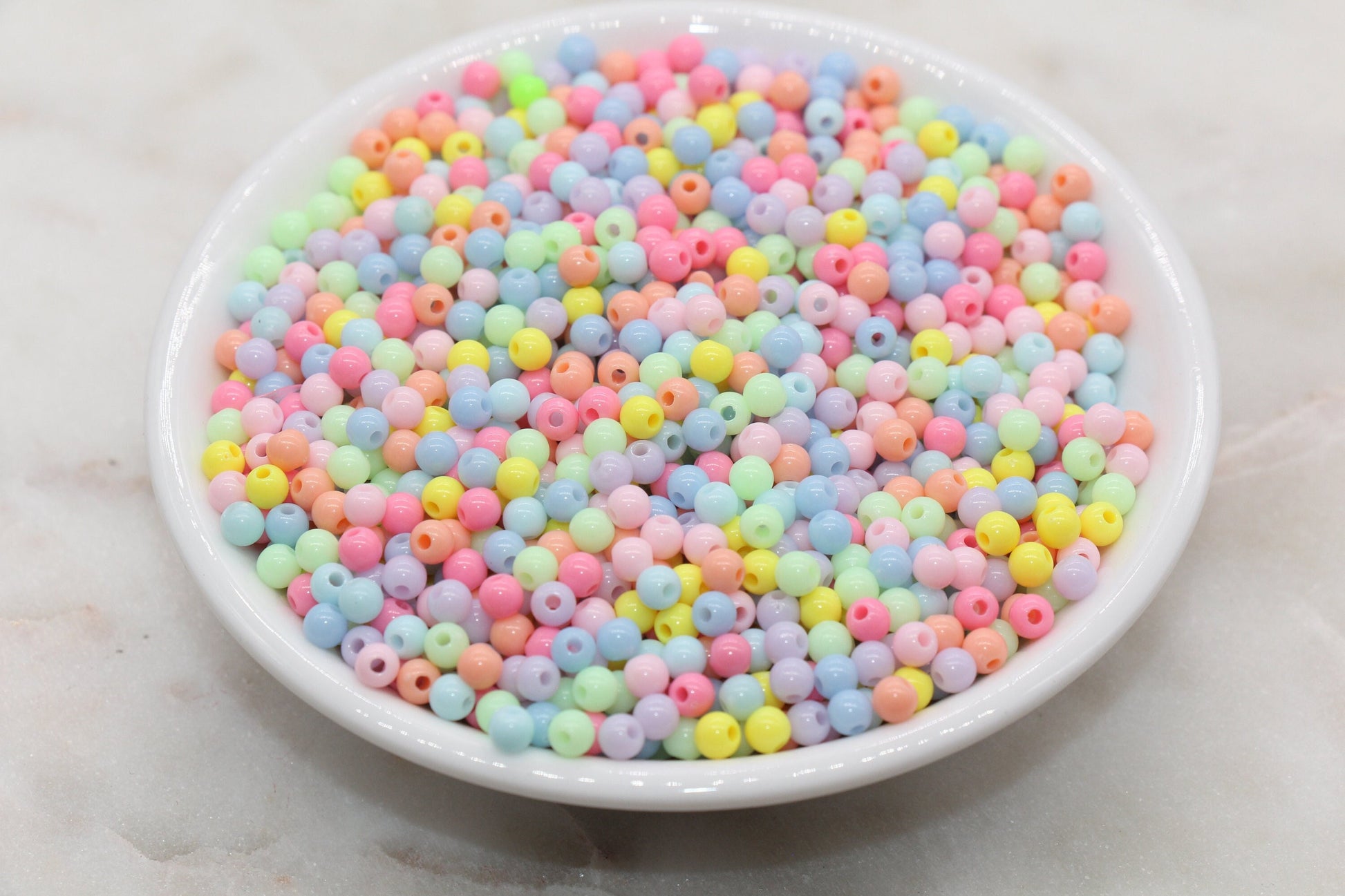 4mm Round Beads, Acrylic Gumball Beads, Mixed Round Spacer Beads, Bubblegum Beads, Multicolored Spacer Beads, Plastic Round Smooth Bead #232
