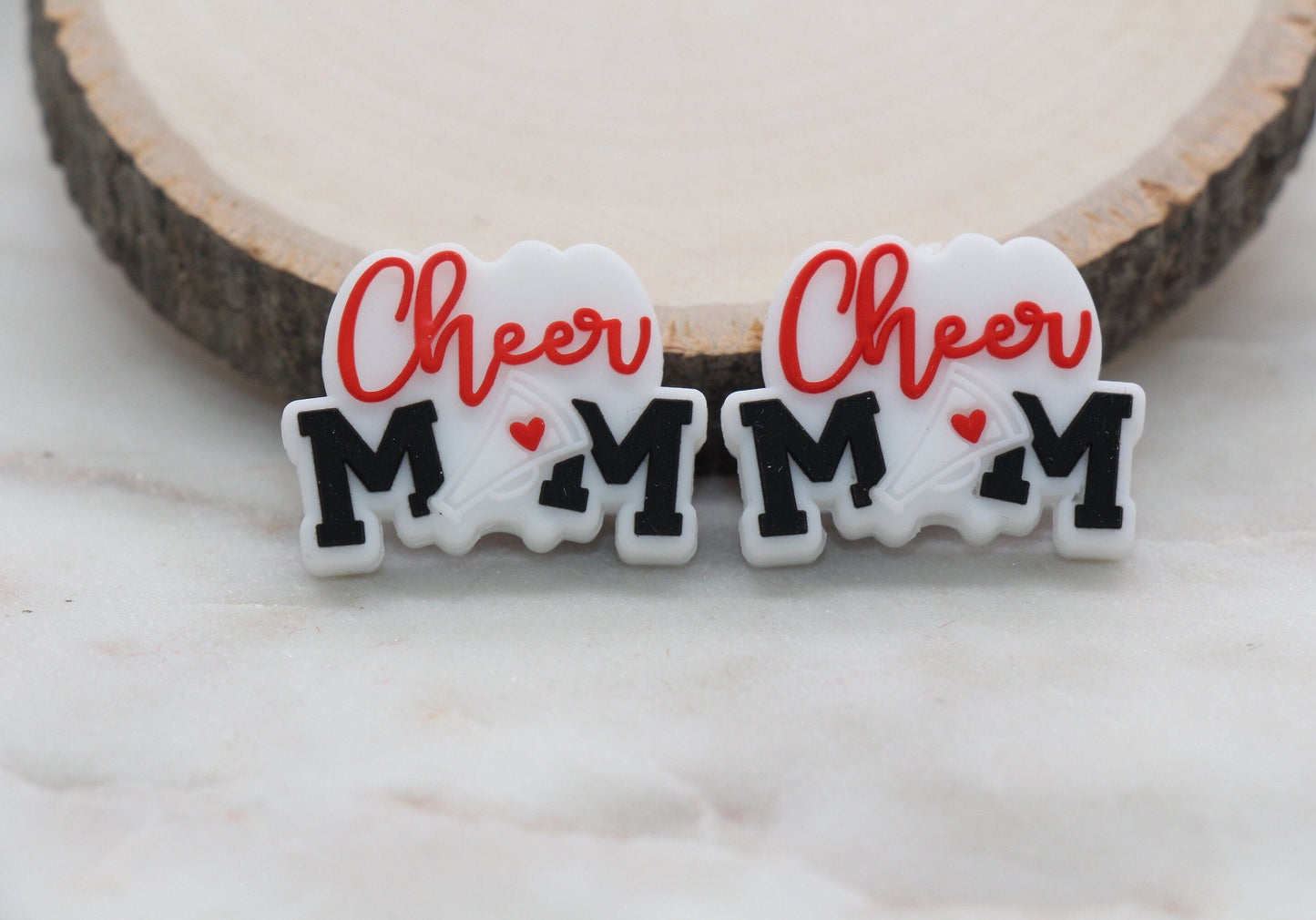 Cheer Mom Silicone Beads, Sport Mom Silicone Beads, Chunky Beads, Silicone Loose Beads #308