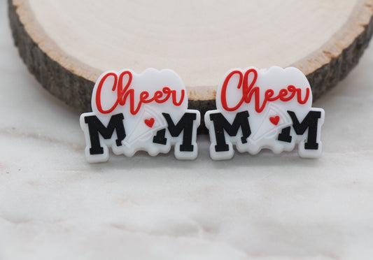 Cheer Mom Silicone Beads, Sport Mom Silicone Beads, Chunky Beads, Silicone Loose Beads #308
