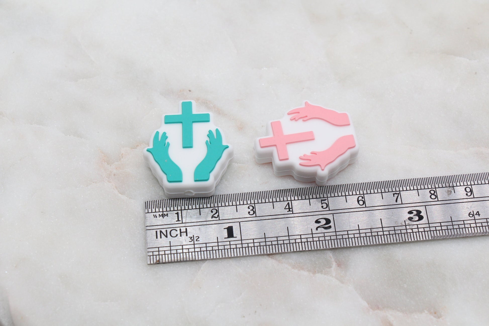 Cross Silicone Beads, Pray Silicone Beads, Cross Religious Chunky Beads, Silicone Loose Beads #310
