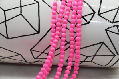 4mm Glass Beads, Round Glass Beads, Jewelry Glass Beads, Bracelet Beads