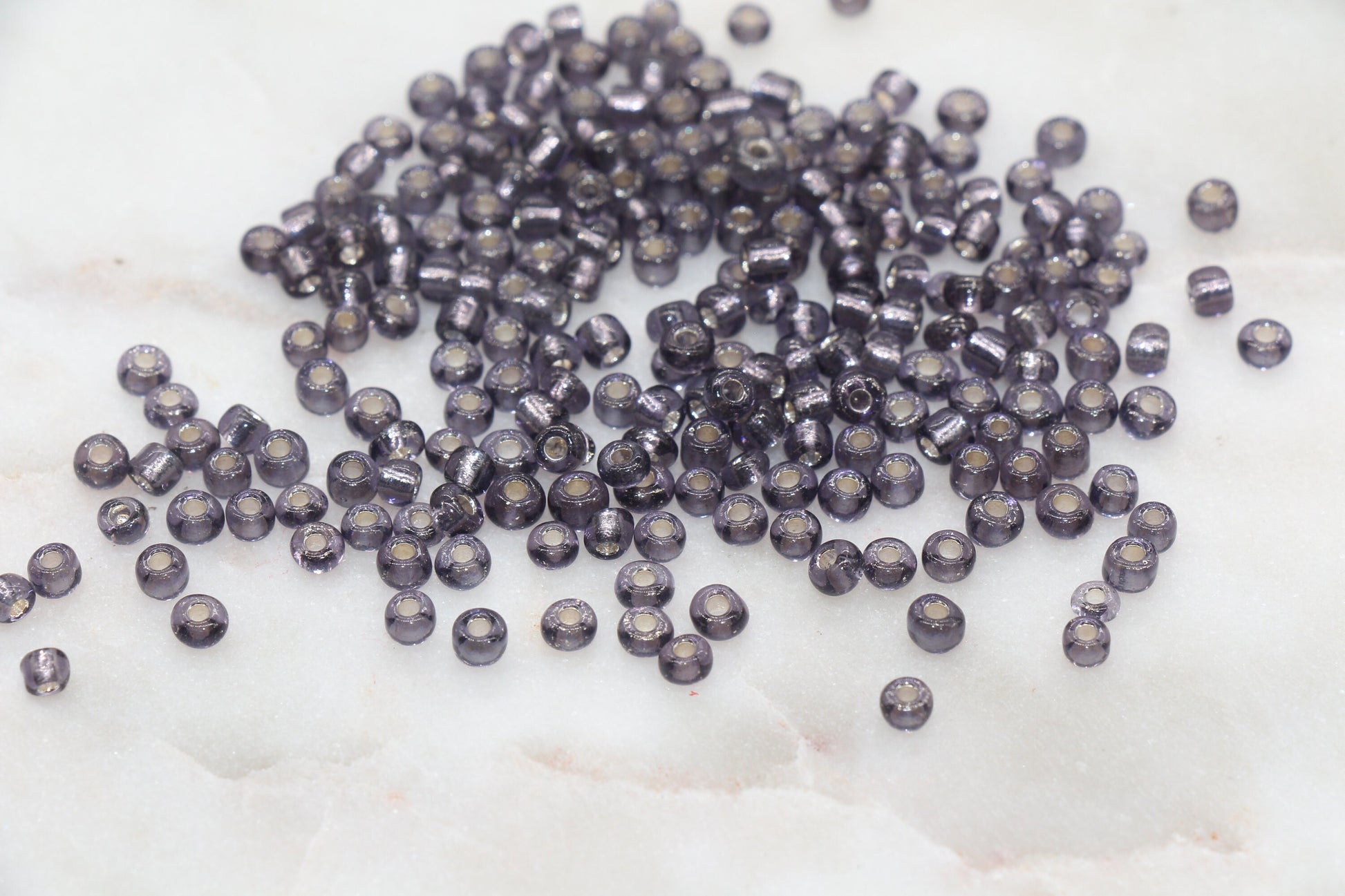 Transparent Glass Beads with Silver Lined, 4mm 6/0 Glass Round Beads, Light Purple Trans Seed Beads, Rocailles Beads, Beading Supplies #1092