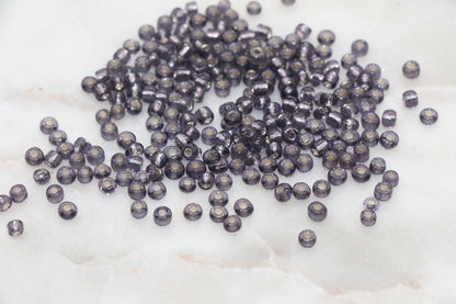 Transparent Glass Beads with Silver Lined, 4mm 6/0 Glass Round Beads, Light Purple Trans Seed Beads, Rocailles Beads, Beading Supplies #1092
