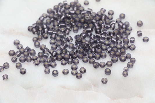 Transparent Glass Beads with Silver Lined, 4mm 6/0 Glass Round Beads, Light Purple Trans Seed Beads, Rocailles Beads, Beading Supplies #1092