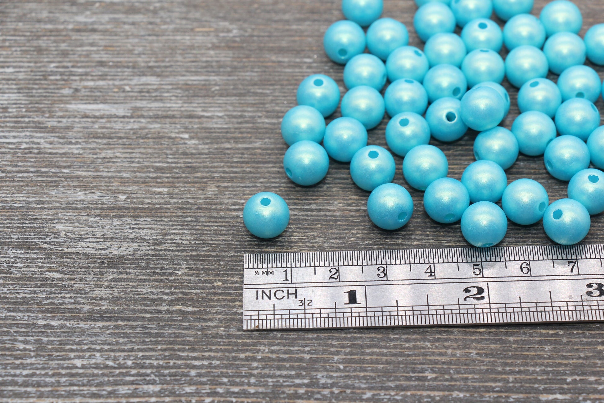 10mm Blue Shimmer Gumball Beads, Round Acrylic Loose Beads, Bubblegum Beads, Chunky Beads, Gumball Beads, Smooth Plastic Beads #2677