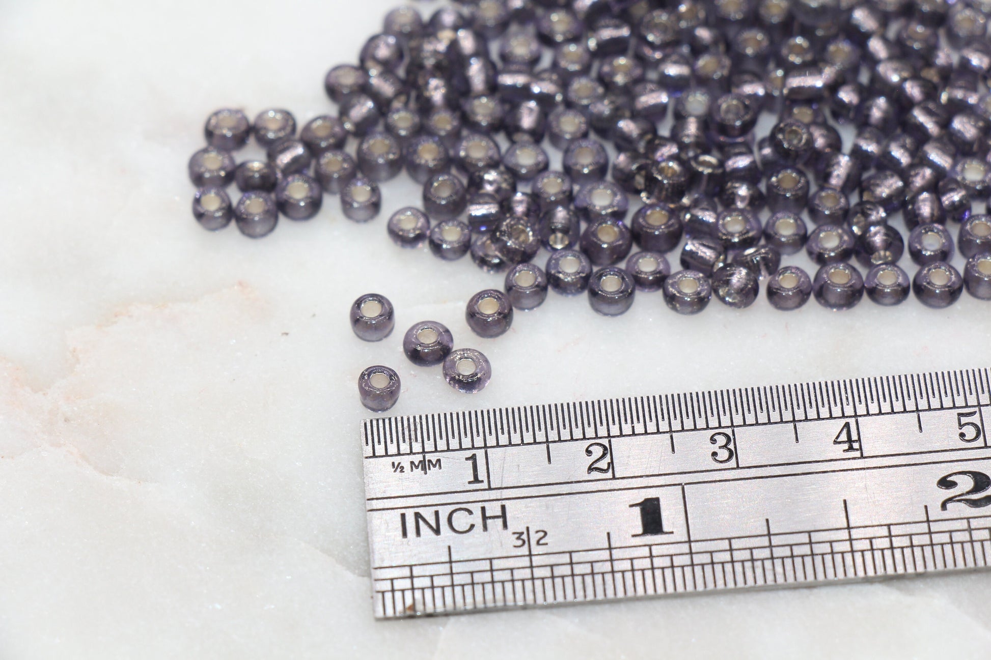Transparent Glass Beads with Silver Lined, 4mm 6/0 Glass Round Beads, Light Purple Trans Seed Beads, Rocailles Beads, Beading Supplies #1092