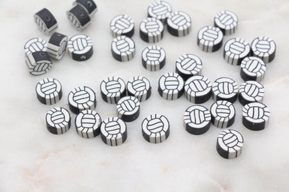 Volleyball Polymer Clay Beads, Sport Ball Beads, Kawaii Basketball Clay Beads, Sport Beads, Jewelry Beads #338