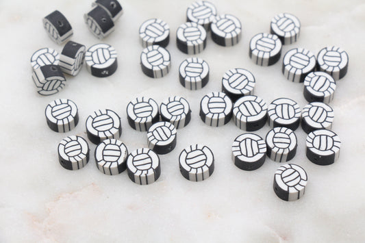 Volleyball Polymer Clay Beads, Sport Ball Beads, Kawaii Basketball Clay Beads, Sport Beads, Jewelry Beads #338