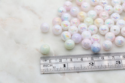 10mm Assort Ombre Round Beads, Acrylic Gumball Bead, Iridescent Round Beads, Bubblegum Beads, Plastic Round Bead, Jewelry Beads #2710