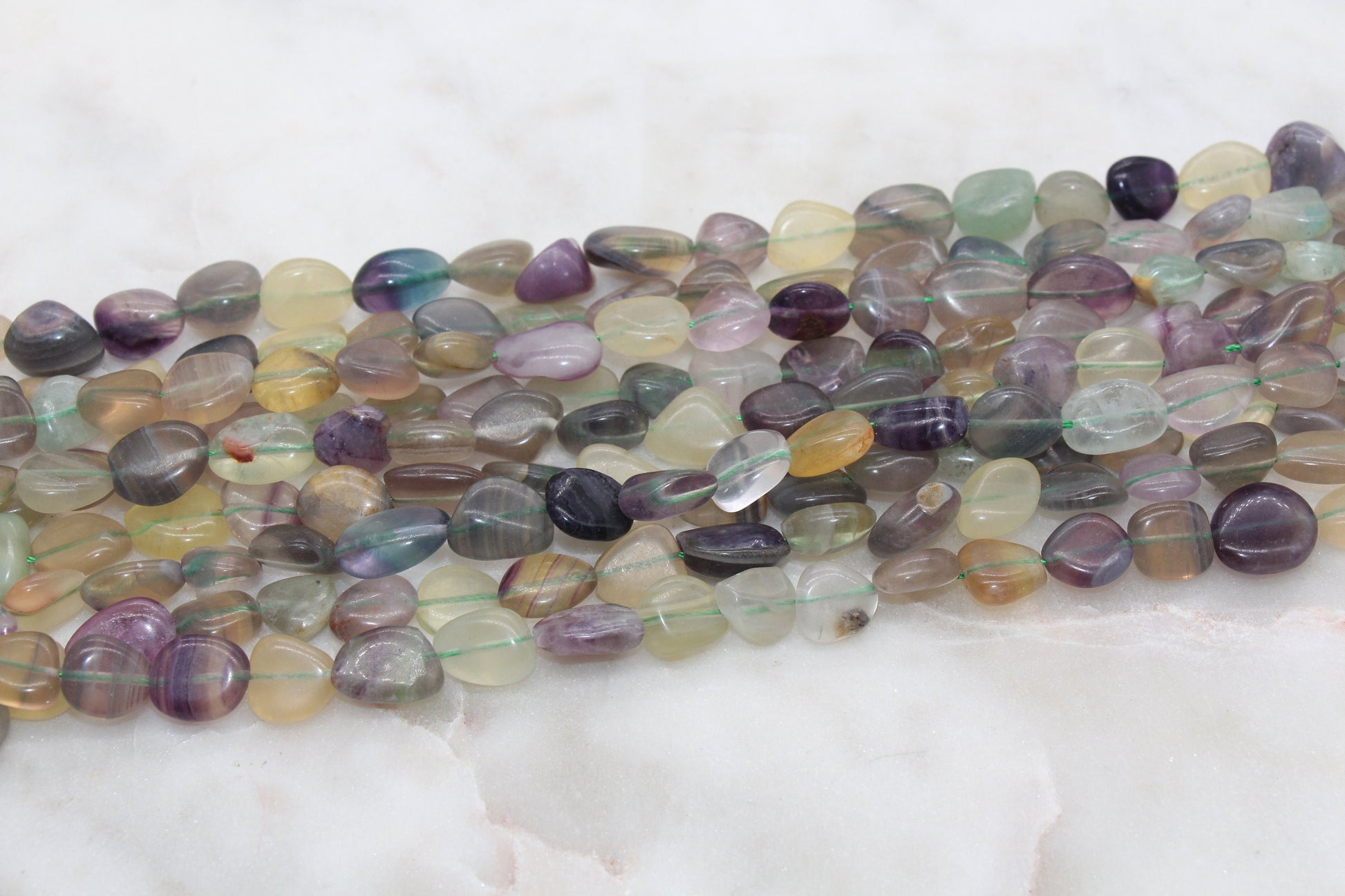Fluorite Nugget Beads, Irregular Gemstone Loose Beads, Pebble Beads, Chip Beads, 9mm-10mm, #40
