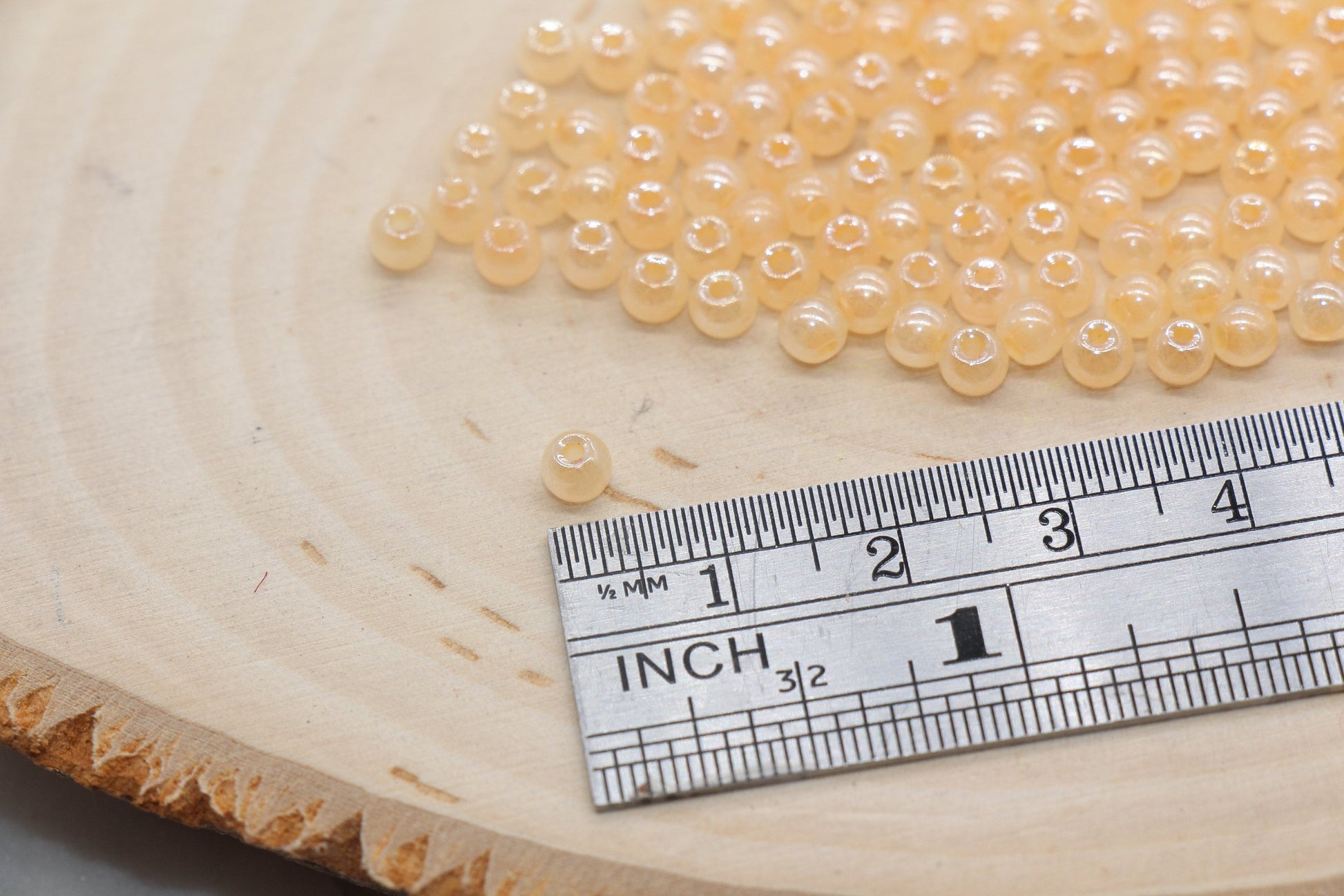 Round Creamy Glass Seed Beads, 4mm 6/0 Glass Round Seed Beads, Creamy Orange Seed Beads, Glossy Rocailles Beads, Beading Supplies #2740