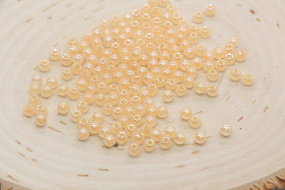 Round Creamy Glass Seed Beads, 4mm 6/0 Glass Round Seed Beads, Creamy Orange Seed Beads, Glossy Rocailles Beads, Beading Supplies #2740