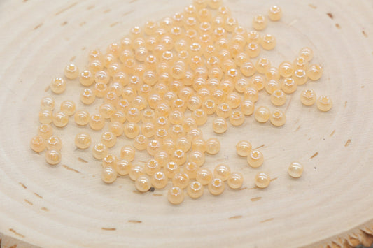 Round Creamy Glass Seed Beads, 4mm 6/0 Glass Round Seed Beads, Creamy Orange Seed Beads, Glossy Rocailles Beads, Beading Supplies #2740