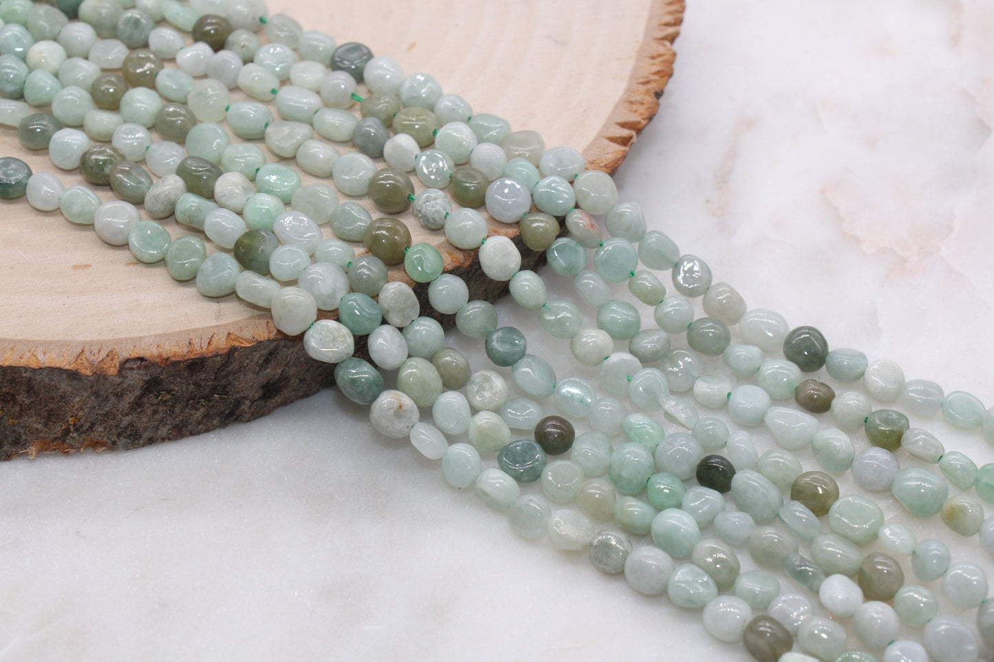Jade Nugget Beads, Jade Irregular Gemstone Loose Beads, Pebble Beads, Chip Beads, 6mm #55