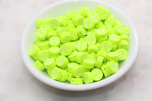 Tennis Ball Polymer Clay Beads, Tennis Clay Beads, Sport Ball Clay Beads, Jewelry Beads, Bead for Bracelet #151