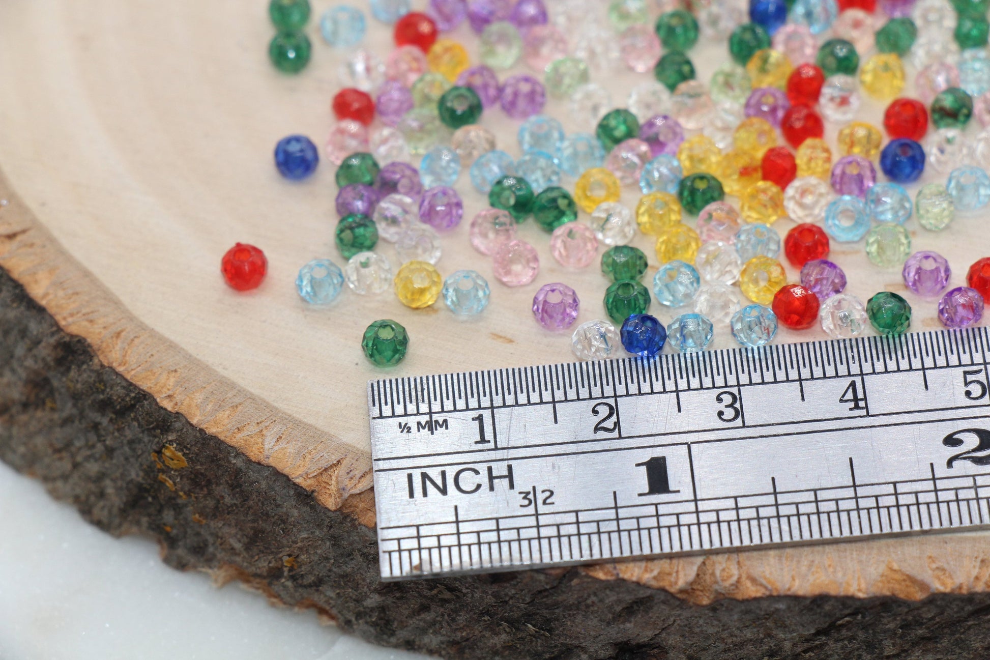 4mm Assort Transparent Faceted Rondelle Beads, Multicolor Faceted Acrylic Loose Beads, Bubblegum Beads, Bead for Bracelet #2864