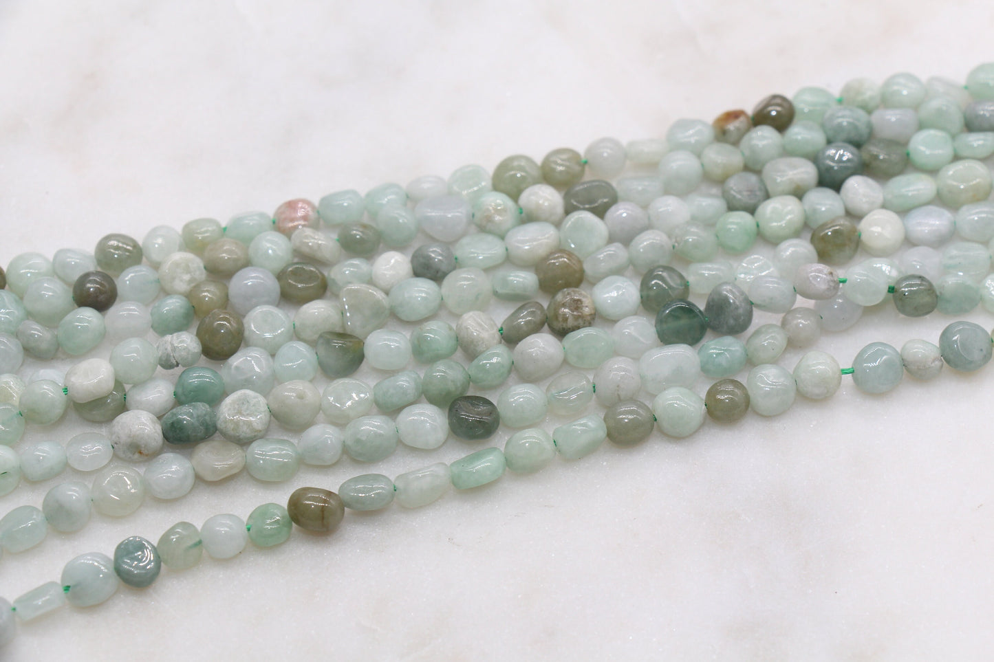 Jade Nugget Beads, Jade Irregular Gemstone Loose Beads, Pebble Beads, Chip Beads, 6mm #55
