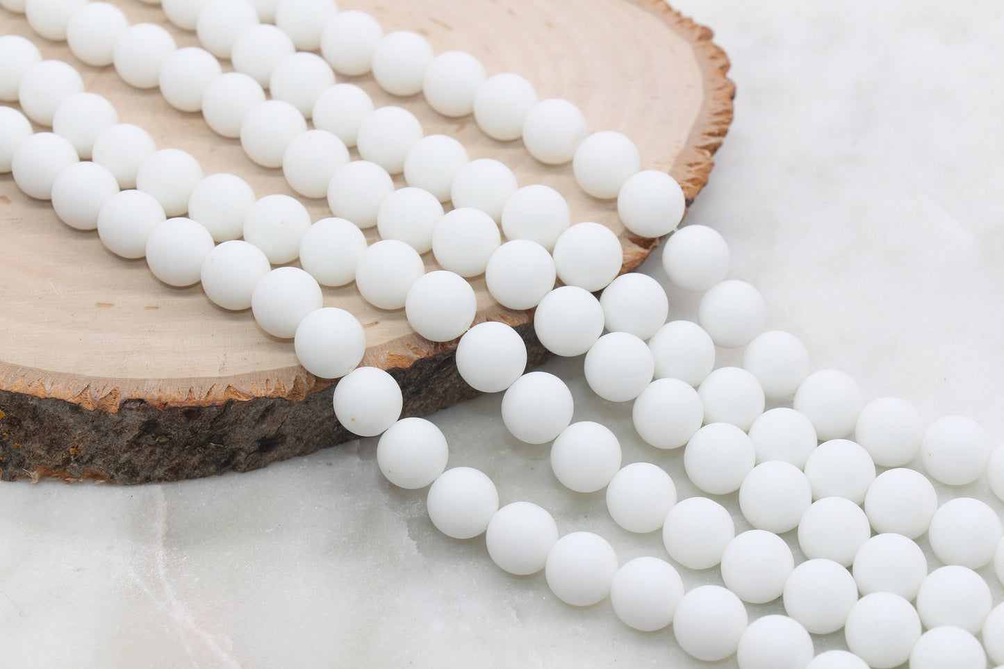 Matte Porcelain Round Beads, Frosted White Round Porcelain Beads, White Round Loose Bead, Jewelry Making Wholesale Beads, 6mm 8mm 10mm #251